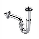 Сифон трубный для раковины VIEGA 1 1/4", с выпуском и пробкой, хромированный - КонтурТерм