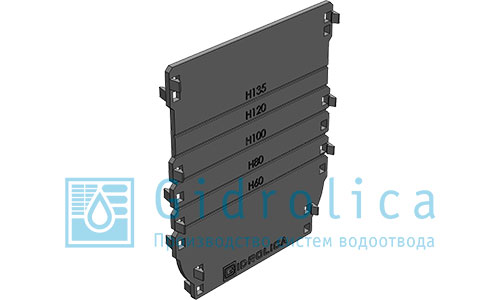 Заглушка торцевая универсальная для лотков Gidrolica Standart/Standart Plus DN100, пластиковая