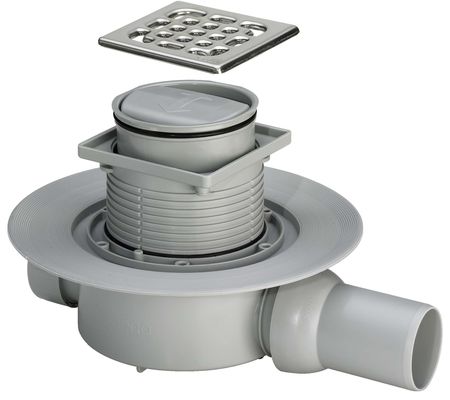 Трап горизонтальный VIEGA Advantix Ø 50 мм, сухой затвор, решетка 100x100 мм нержавеющая сталь - КонтурТерм