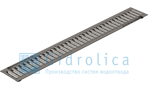 Решетка водоприемная 1000 мм Gidrolica Standart - штампованная стальная оцинкованная, кл. А15