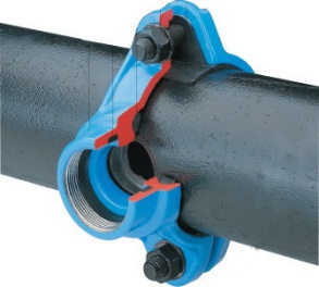 Х Седёлка для чугунных труб Ду150мм х 2