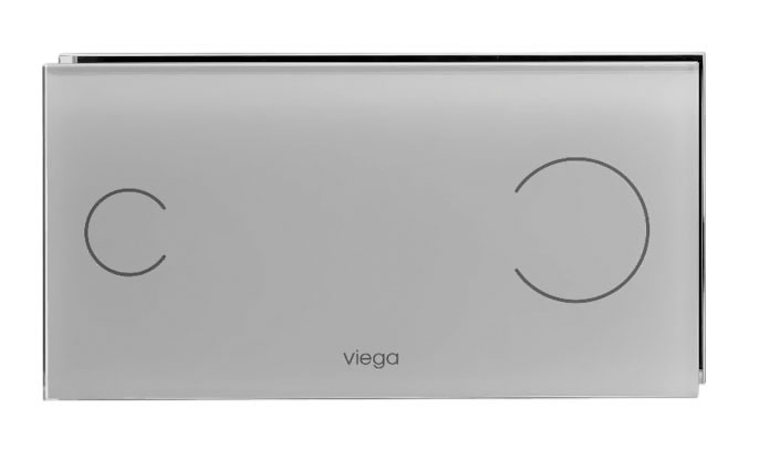 Кнопка для инсталляции VIEGA Visign for More 100, стекло, цвет хром  - КонтурТерм