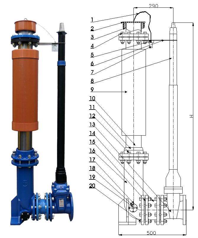 Гидрант T-WF утепленный, регулируемой высоты 1,45-1,75м ARTARO - КонтурТерм
