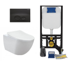 Набор инсталляция ТГ5635 черная кнопка Drop