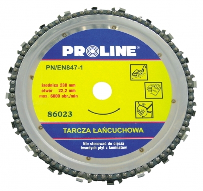 Диск по дереву пильный цепной 230х22,2мм, для УШМ, Proline, 86023 - КонтурТерм