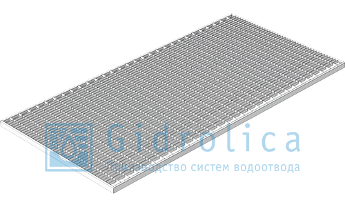Решетка стальная ячеистая оцинкованная 490 х 990 Gidrolica Step Pro