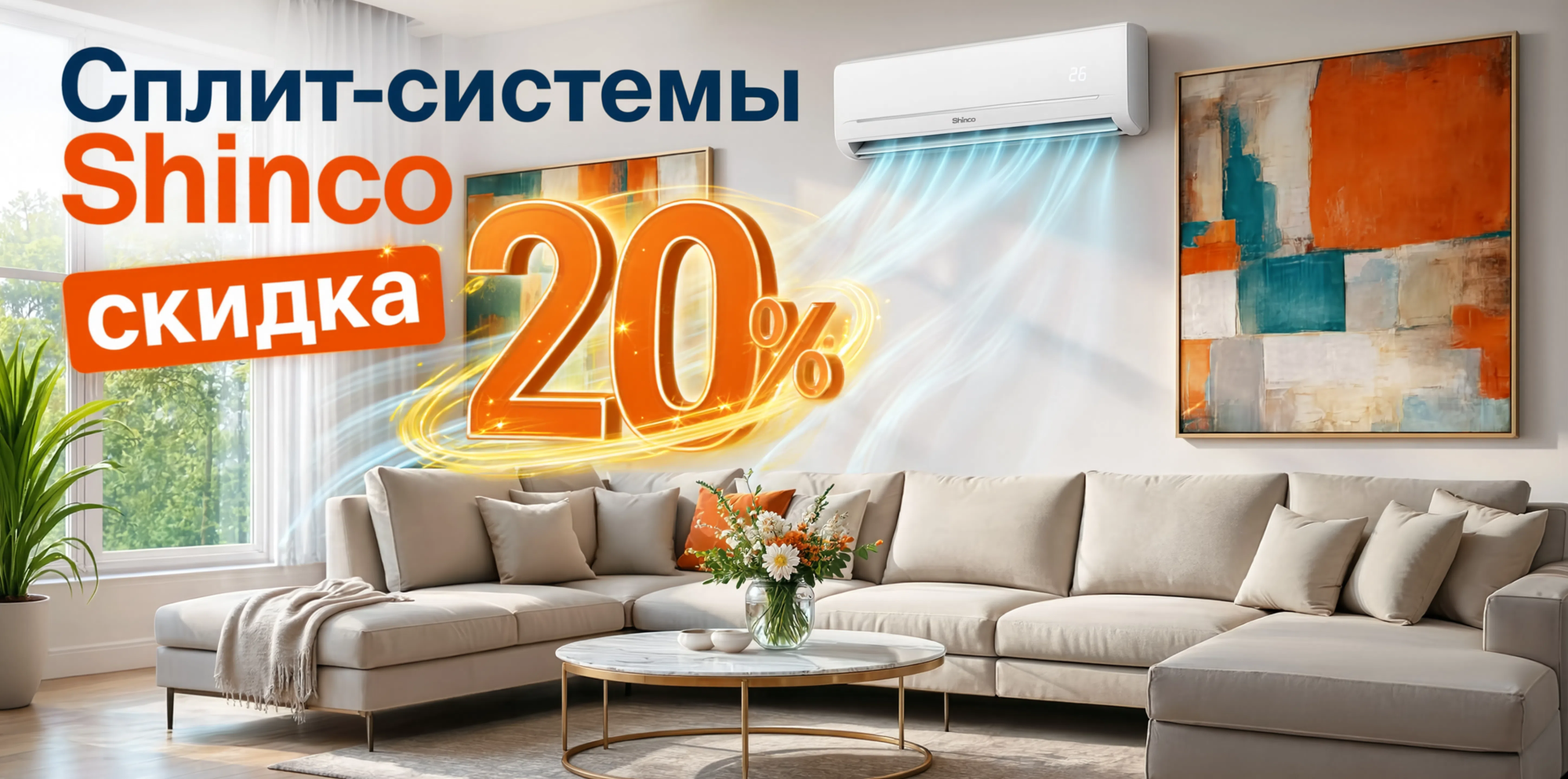 Скидки 20% на сплит-системы Shinco Скидки 20% на сплит-системы Shinco