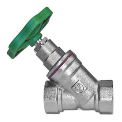 Вентиль латунный VALTEC 1/2" никелированный прямоточный  (84шт/уп) - КонтурТерм