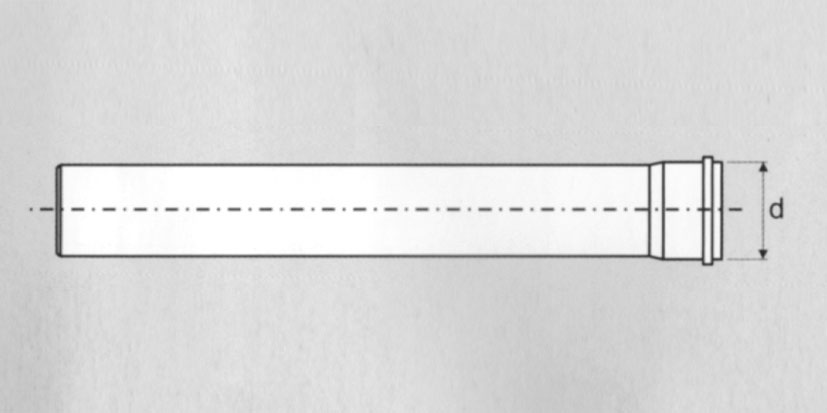 Труба внутренняя канализация Ø50 х 1,8 х 0700мм полипропилен - КонтурТерм