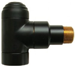 Кран обратки Herz "DE LUXE" угловой 1/2", черный - КонтурТерм