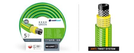 Шланг поливочный пятислойный Cellfast GREEN 5/8" 25м 30 бар
