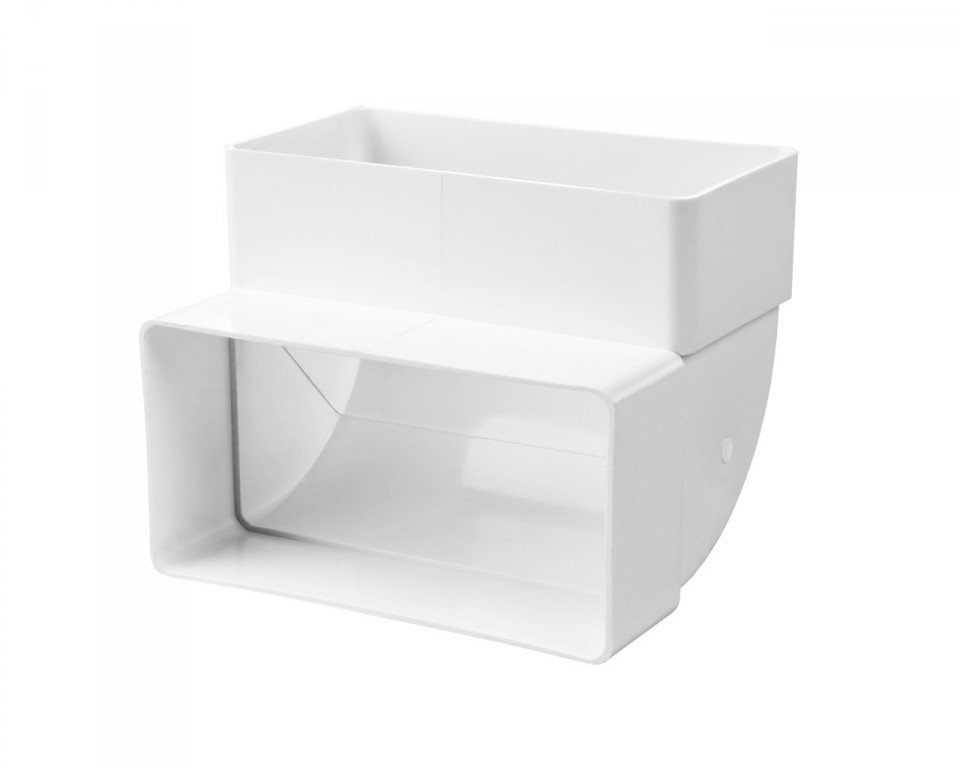 Колено вертикальное для прямоугольных воздуховодов 110х55