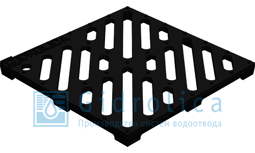 Решетка водоприемная Gidrolica Point РВ-28,5.28,5 - чугунная щелевая, кл. С250