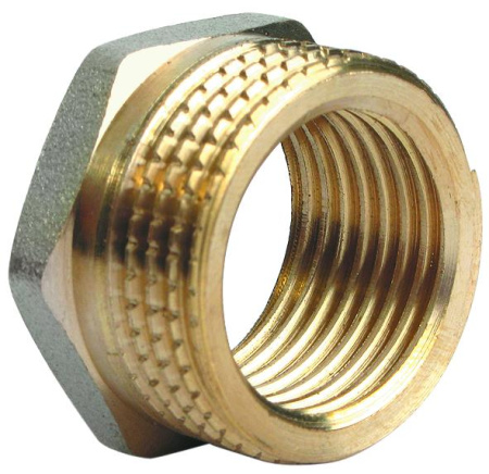 Редукция латунь никелированная 2" - 1 1/4" (ДУ 50-32) Gappo - КонтурТерм