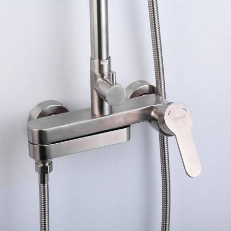 Система душевая со смесителем для ванны Gappo G99-30, сатин - КонтурТерм