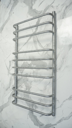 Полотенцесушитель водяной нерж.сталь 1000х500 мм Маргроид Вид 9 ЭКО, лесенка, состаренное серебро, вентили - КонтурТерм