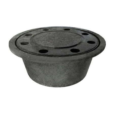 Трап круглый чугунный DN 100 с вертикальным выпуском и чугунной решеткой - КонтурТерм