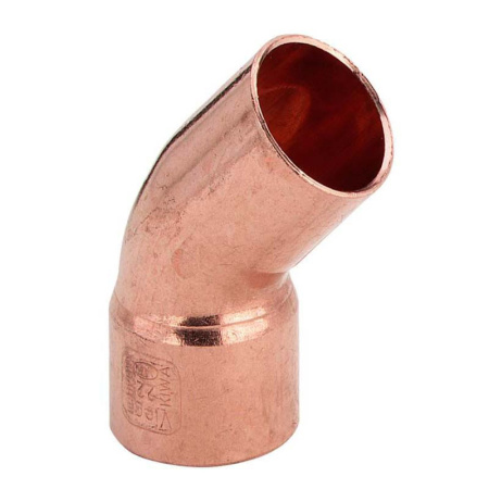 Колено медь ниппельное д 15, 45 гр Effebi - КонтурТерм