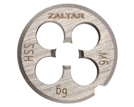 Плашка резьбонарезная M6 x 1.0, DIN 223, HSS, ZALTAR - КонтурТерм