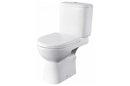 Унитаз компакт ROCA Access горизонтальный слив, с сиденьем SoftClose, белый - КонтурТерм