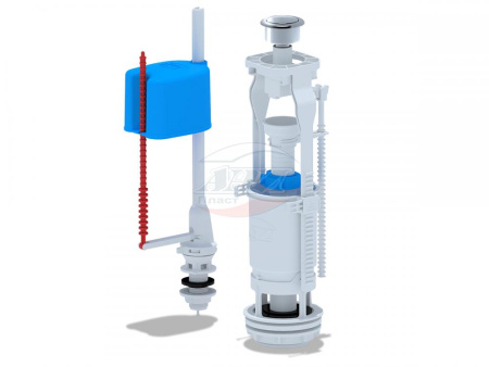 Комплект арматуры для бачка АниПласт, нижний подвод 1/2", кнопка хром - КонтурТерм