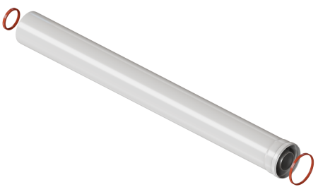 Труба дымоходная коаксиальная KRATS 1000 мм д.60/100 мм  - КонтурТерм