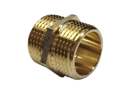 Ниппель латунь никелированная 1/2" (ДУ 15) Gappo - КонтурТерм