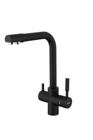 Смеситель с подключением к фильтру питьевой воды FRAP F4352-7, черный - КонтурТерм