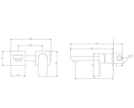 Смеситель для раковины скрытого монтажа ABBER Weiss Insel, белый матовый - КонтурТерм