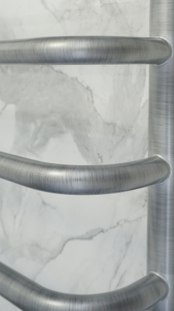 Полотенцесушитель водяной нерж.сталь 1000х500 мм Маргроид Вид 9 ЭКО, лесенка, состаренное серебро, вентили - КонтурТерм