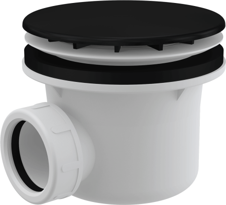 Сифон для поддона душевого ALCA PLAST Ø90, цвет черный матовый - КонтурТерм
