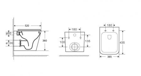 Унитаз подвесной Niagara Atrio безободковый, с сиденьем Soft Close, белый - КонтурТерм