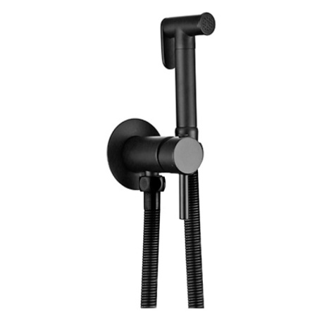 Смеситель гигиенический FRAP F7505-6, комплект, черный - КонтурТерм