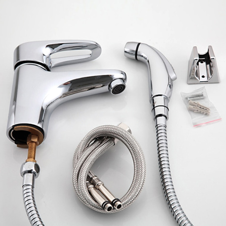 Смеситель для раковины FRAP H68 с гигиеническим душем, хром - КонтурТерм