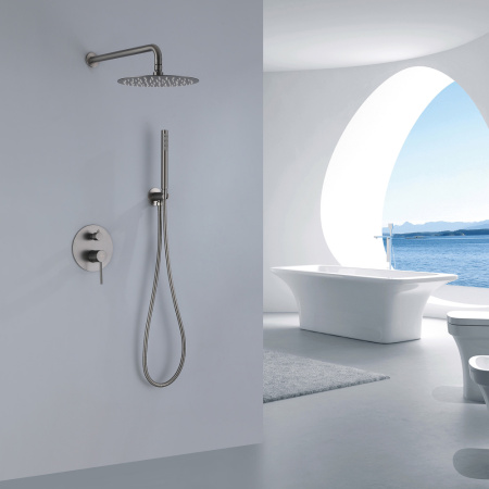 Смеситель для душа скрытого монтажа (комплект) ABBER Emotion, цвет никель - КонтурТерм