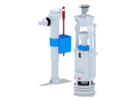 Комплект арматуры для бачка АниПласт, боковой подвод 3/8", кнопка хром - КонтурТерм