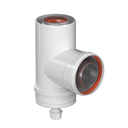 Конденсатоотводчик тройник коаксиальный универсальный KRATS д.60/100 мм - КонтурТерм