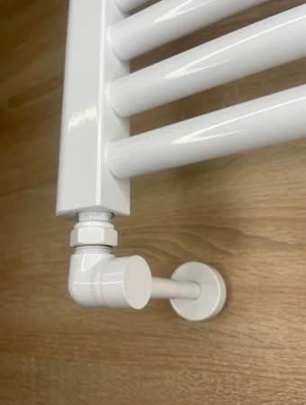 Кран осевой с термоголовкой Vivaldo 1/2'', комплект, цвет белый - КонтурТерм