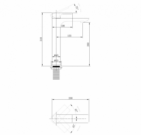 Смеситель для раковины ABBER Weiss Insel, высокий, белый матовый - КонтурТерм