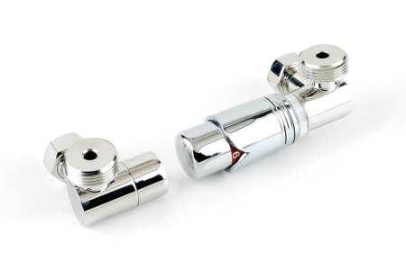 Комплект вентилей для подключения полотенцесушителя Сунержа, правый, цвет хром - КонтурТерм