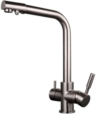 Смеситель с подключением к фильтру питьевой воды FRAP F4352-5, сатин - КонтурТерм