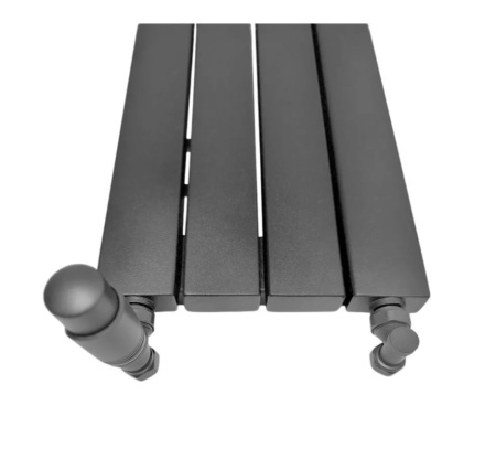 Кран угловой с термоголовкой Vivaldo 1/2'', комплект, цвет антрацит - КонтурТерм