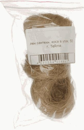 Лен сантехнический 20 г TeRma (коса, полиэтиленовая упаковка) - КонтурТерм
