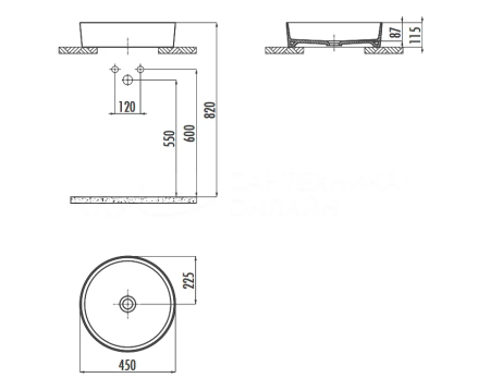 Раковина накладная Ø45 CREAVIT Loop Sakura, цвет розовый, 45х45х11 см - КонтурТерм