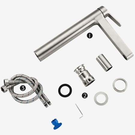 Смеситель для раковины Gappo G99-30, высокий, сатин - КонтурТерм