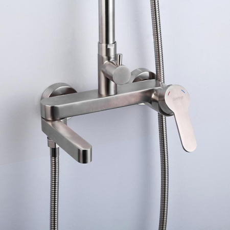 Система душевая со смесителем для ванны Gappo G99-30, сатин - КонтурТерм