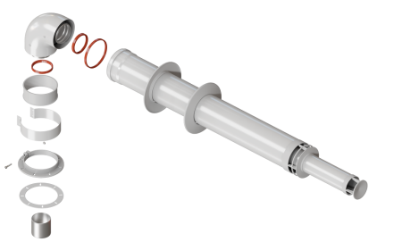 Комплект дымохода коаксиальный антиобледенительный KRATS 750 мм д.60/100 мм - КонтурТерм