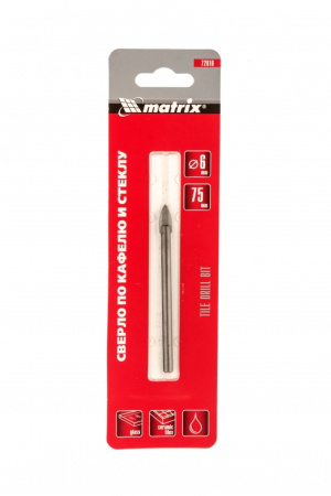 Сверло по стеклу и керамике 6мм, Matrix - КонтурТерм