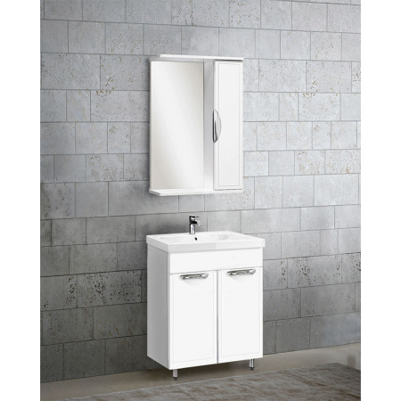 Шкаф зеркальный 60х70 см Viant Лима, подвесной, цвет белый, без подсветки - КонтурТерм