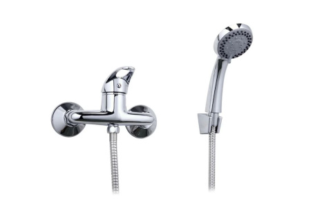 Смеситель для душа FRAP H03, с лейкой, шлангом, держателем - КонтурТерм